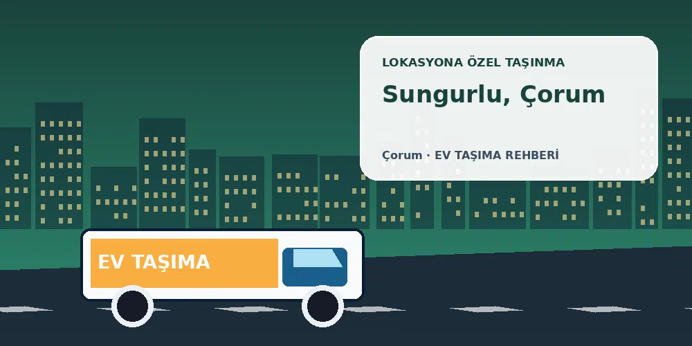 Sungurlu, Çorum evden eve nakliyat sırasında ev taşıma kamyonu ve lokasyona özel görsel