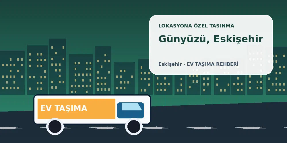 Günyüzü, Eskişehir evden eve nakliyat sırasında ev taşıma kamyonu ve lokasyona özel görsel